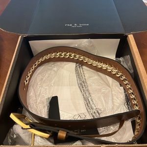 Rag & Bone Chestnut Jumbo Boyfriend Chain Belt Size M